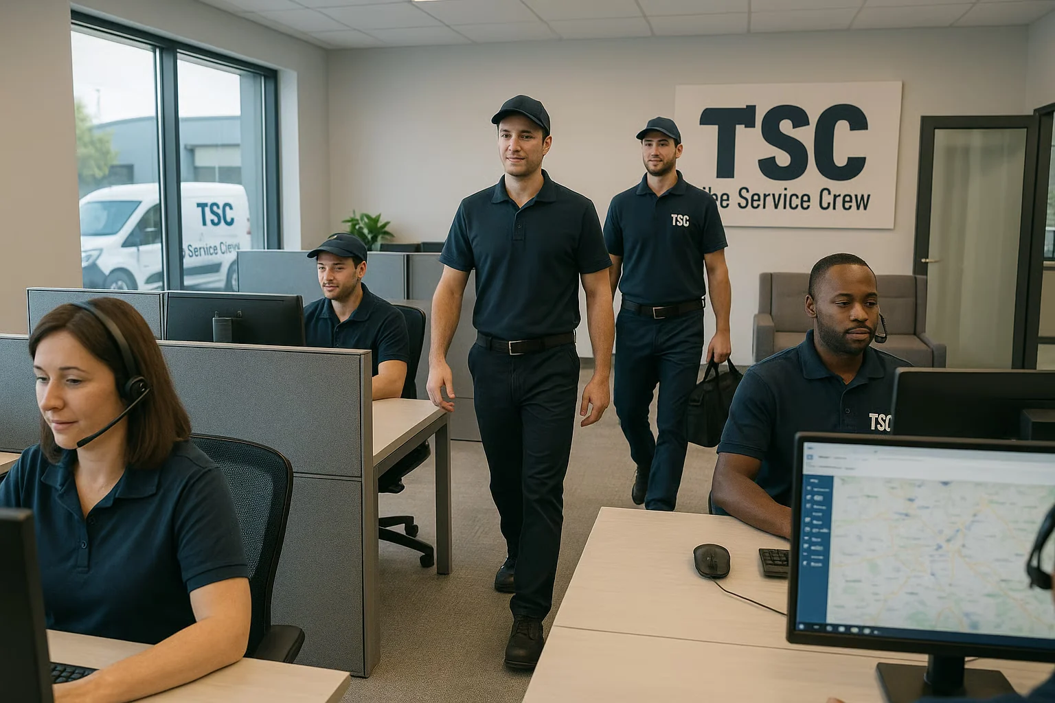 The Service Crew team at their Jersey City office
