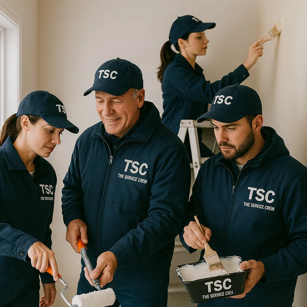 Crew working inside a home
